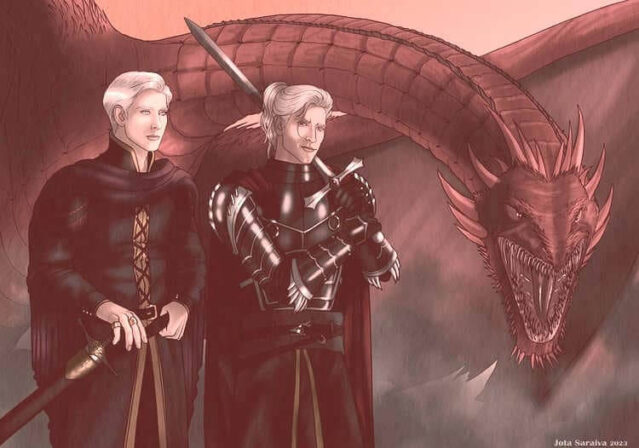 caraxes junto a daemon y aemon