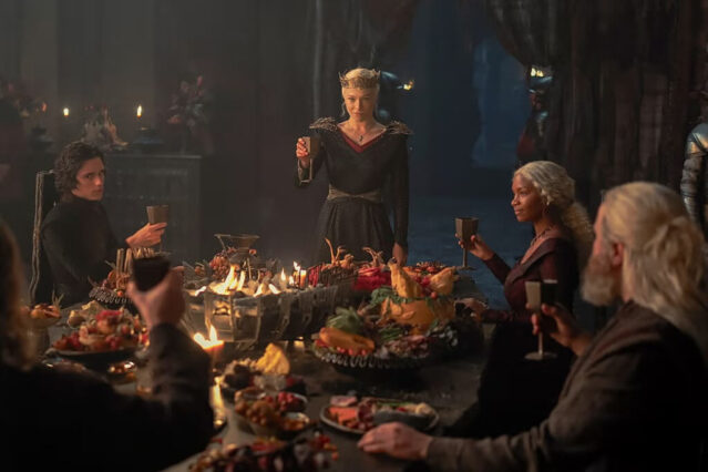rhaenyra y sus nuevos jinetes en el episodio 2x08